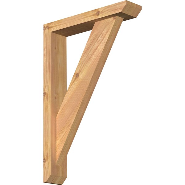 Ekena Millwork Traditional Slat Smooth Bracket w/ Offset Brace, Western Red Cedar, 3 1/2"W x 16"D x 24"H BKT0402X16X24TRA06SWR - main